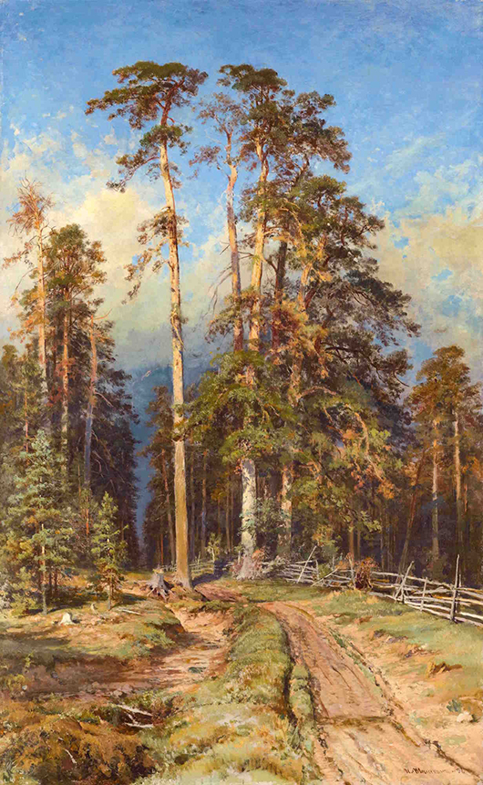 Ivan Shishkin’s ‘Pine Forest (Sukhostoi)’, which fetched £1,215,600 ($1.9 million) at MacDougall's sale of Russian art in London on Nov. 26. Image courtesy of McDougall’s. 